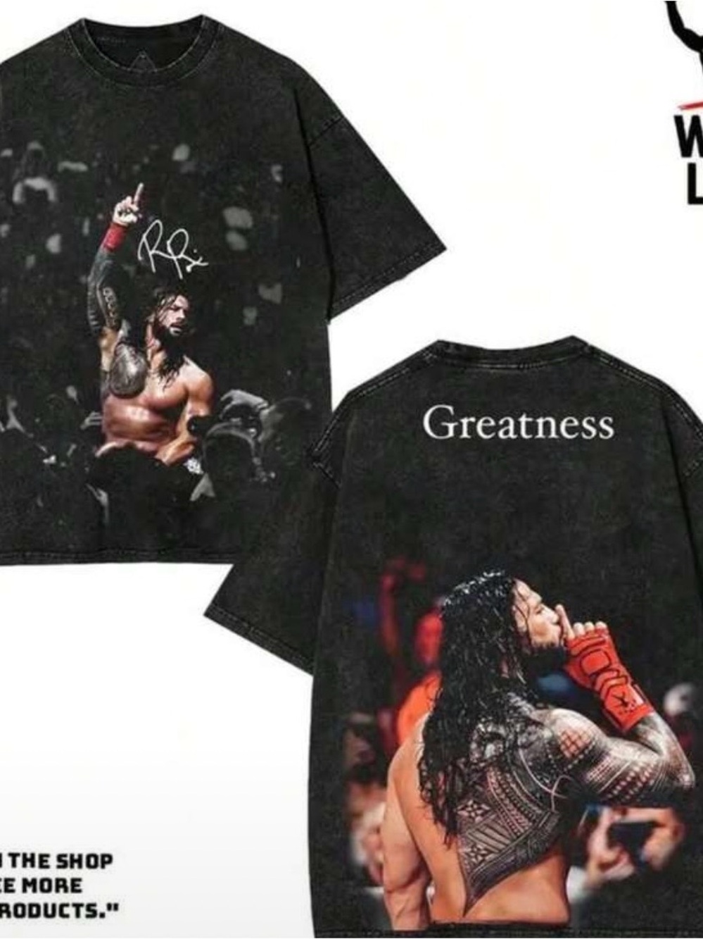 Wrestling Graphic Tee "Greatness" - Black “Roman Reigns”